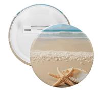 Broche ronde personnalisée en fer blanc et coquillage en forme d'étoile de mer - Convient pour les enseignants, les infirmières, les médecins, le personnel, les cadeaux de fête, 1PCS, Plastique