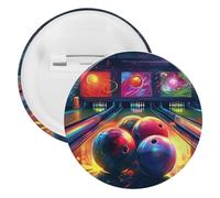 Broche ronde personnalisée en forme de boules de bowling - Convient pour les enseignants, les infirmières, les médecins, le personnel, les cadeaux de fête, 1PCS, Plastique, Plastiques