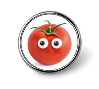 Broche ronde personnalisée « Je t'aime de tout mon cœur » avec motif tomates, épingle à cravate tendance pour homme et femme, accessoire de mode.