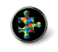 Broche ronde « Pièce de puzzle de l'autisme » pour revers, bouton, cravate, accessoire élé pour chapeau, vêtements et bijoux