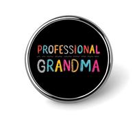 Broche ronde professionnelle en métal pour grand-mère, veste, chapeau, sac