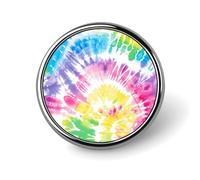 Broche ronde psychédélique en métal, motif tie-dye, aquarelle, mignon, décoration, bijoux pour hommes et femmes