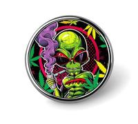 Broche ronde psychédélique extraterrestre, épingle à cravate pour femmes, hommes, employés de bureau, enseignants, décoration
