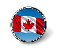 Broche ronde rétro avec drapeau du Canada et tribus amérindiennes pour hommes et femmes, accessoire de costume en alliage, épingle à cravate légère de 2,5 cm