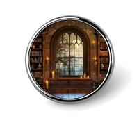 Broche ronde rétro magique pour bibliothèque, badge, épingle à cravate, pour femmes, hommes, employés de bureau, enseignants, décoration