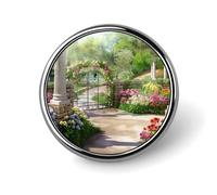 Broche ronde romantique de jardin botanique, épingle à cravate, épingle à revers, pour femmes, hommes, employés de bureau, enseignants, décor