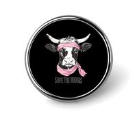 Broche ronde Sauver les mamelles », jolie décoration en métal pour homme et femme