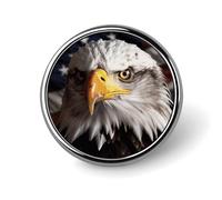 Broche ronde tendance - Broche imprimée drapeau américain et aigle est conçue pour un usage quotidien des femmes pour la Saint-Valentin, la broche de mariage