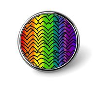 Broche ronde tendance en métal avec motif arc-en-ciel imprimé Gay Pride - Pour sacs à dos ou revers - Épinglette de Saint-Valentin - 2,5 x 2,5 cm - Alliage d'aluminium