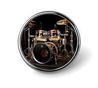 Broche ronde tendance en métal imprimé pour sac à dos ou revers - Épingle de Saint-Valentin - 2,5 x 2,5 cm - Alliage d'aluminium