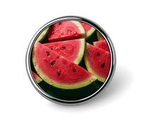 Broche ronde tendance, motif pastèque. Cette jolie broche imprimée est idéale pour un usage quotidien. Parfaite pour la Saint-Valentin ou un mariage.