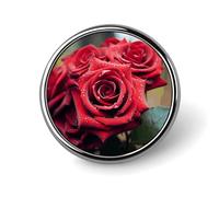 Broche ronde tendance, ornée de papillons et de fleurs de narcisse. Broche imprimée, idéale pour un usage quotidien. Parfaite pour la Saint-Valentin ou un mariage.