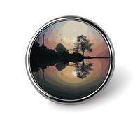 Broche ronde tendance, ornée d'un motif tête de mort et squelette, idéale pour un usage quotidien. Broche de Saint-Valentin ou de mariage.