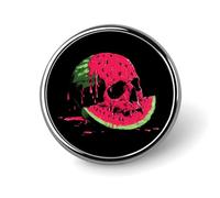Broche ronde tête de mort pastèque, accessoire de cravate, costume ou robe pour homme et femme, mariage ou anniversaire.