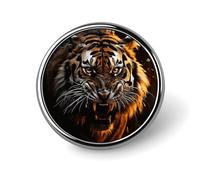 Broche ronde tigre féroce, épingle de revers, insigne vintage en métal, bijou de col, accessoire pour costume, pull, sac à dos, cadeau pour femme, mère, mariée