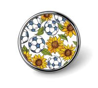 Broche ronde tournesols footballeurs épinglettes cravate costume robe accessoires mariage anniversaire pour hommes femmes