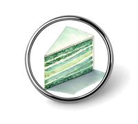 Broche ronde triangulaire en forme de tranche de gâteau pour homme et femme, accessoire tendance pour collier, robe, veste, sac à dos