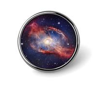 Broche ronde Universe Gala en alliage d'aluminium, épingle à cravate légère et tendance, accessoire de mode pour hommes et femmes.