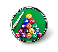 Broche ronde verte en forme de boules de billard, épingle à cravate unisexe lisse, badge léger, bijoux artisanaux, décoration pour costume, homme et femme