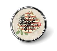 Broche ronde vintage avec drapeau américain Lacrosse, épingle à cravate, pour femmes, hommes, employés de bureau, enseignants, décoration