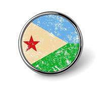 Broche ronde vintage avec drapeau de Djibouti, joli badge décoratif, bijoux pour hommes et femmes, épingles en métal