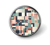 Broche ronde vintage en forme de chat noir et blanc - Cadeau pour femme et homme, Circular, Aluminium, Alliage d'aluminium
