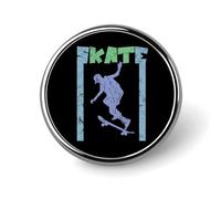 Broche ronde vintage en forme de skateboard pour femme, homme, employé de bureau, enseignant, décoration
