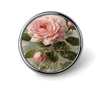Broche ronde vintage en métal avec motif rose pour vêtements, sacs, chapeaux, décorations de fête, accessoires pour homme et femme