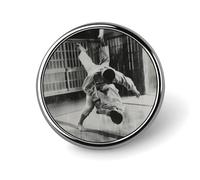 Broche ronde vintage pour pratique du judo japonais, épingle à cravate pour femmes, hommes, employés de bureau, enseignants, décoration