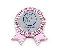 Broche rose avec illustration de chat Problème mathématique Cercle, M, Métal