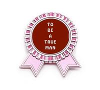 Broche rose « Become True Man Love Future », M, Métal