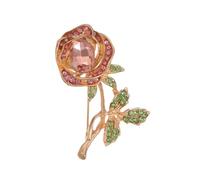 Broche rose de Saint-Valentin pour festival, cardigan fixe cheongsam, Pierre Verre Pierre Émail Verre, Zircone cubique Agate Obsidienne