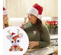 Broche Rose en alliage pour bébé avec dessin animé mignon et goutte d'eau avec tous les accessoires de corsage de Noël Cancer du Sein Épinglettes pour Femmes Activités (Red, 3x2. 2cm)