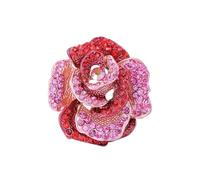 Broche rose en strass pour femmes et filles - Broche tendance en forme de fleur de cristal - Accessoires élégants pour robe - Bijoux boutonnière - Corsage pour chapeau, sac, costume, cravate, cadeau