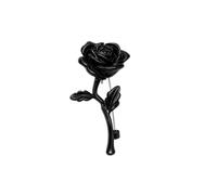 Broche Rose Fleur En Métal Épingle à Revers Florale Élégante Pour Femme Et Homme, Accessoire De Mode Pour Veste, Écharpe, Robe Ou Chapeau, Bijou Pour Mariage Et Fête (Noir)