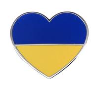 Broche Rose l'Ukraine Badge en forme de cœur Drapeau de l'Ukraine Épingle à cravate en forme cœur Badge mignon et drôle Décoration chapeau Épingle Rose Pour Sensibilisation Cancer Du (Blue, 3cm)