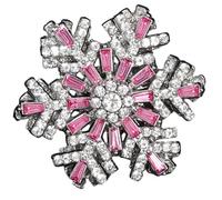 Broche rotative 3D en forme de flocon de neige pour événements formels et fêtes de fin d'année, fabriquée à partir de matériaux en alliage robuste, One Size, Comme décrit