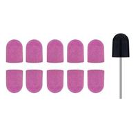 broche rotative à ongles de silicone, Lot de 10 embouts de ponçage for ongles avec embout en caoutchouc for dissolvant de gel, multicolores, grains 80, 120 et 180(Purple 120)