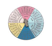 Broche roue des sentiments, épinglette rotative ronde pour tableau santé mentale, thérapeute, cadeaux homme femme- X00366