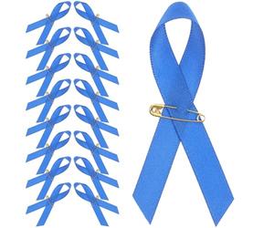 Broche Ruban 100 Pcs Tissu Fer, Bleu, Présent Rentrée Merci Enseignants | Design Classique, Usage Solidaire et Parades, Pratique Réutilisable, Résistance à Déchirure