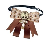 Broche ruban en alliage JK avec breloque élégante accent britannique double usage accessoire de mode bijou rétro ruban en alliage, Pin, Comme décrit