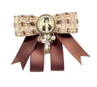 Broche ruban en alliage JK avec breloque élégante en anglais - Accessoire de mode - Bijou vintage britannique, Strap, Comme décrit