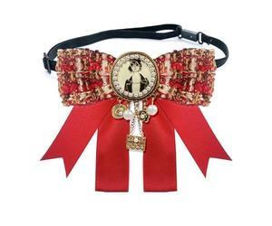 Broche ruban en alliage léger avec nœud papillon vintage britannique pour vêtements d'extérieur, vêtements de voyage, col, Strap, Comme décrit