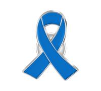 Broche ruban rose en forme de cœur pour femmes élégant accessoire sensibilisation cancer du sein bijou solidaire à p0rter sur vêtements écharpes pin's octobre rose mode soutien espoir (Blue, 6X4CM)