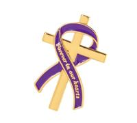 Broche ruban ton en alliage avec détails Forever in Our Hearts pour services commémoratifs et religieux, insigne de commémoration, insigne commémoratif, condoléances, cérémonie, ruban en alliage, One