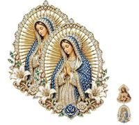 Broche sacré-cœur de Jésus, épinglette catholique, épinglette sacrée cœur et vierge Marie, cadeau inspirant pour baptême d'église, 1pcs, Acrylique