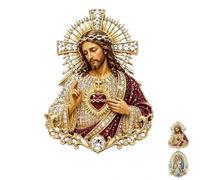 Broche sacré-cœur de Jésus, épinglette catholique, épinglette sacrée cœur et vierge Marie, cadeau inspirant pour baptême d'église, 1pcs, Acrylique