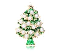 Broche sapin de Noël en strass et émail pour femmes et filles, Zinc, Sapin de Noël