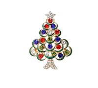 Broche sapin de Noël strass accessoires de vacances | Sapin de Noël scintillant ; idéal pour les fêtes ; broche de vacances