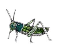 Broche sauterelle en alliage classique avec scintillants | Broche délicate en forme d ' animal rétro, ornée de pour une déclaration de mode élégante, Unique
